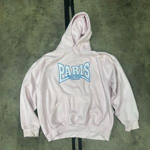 Pink Embroidered Paris Hoodie